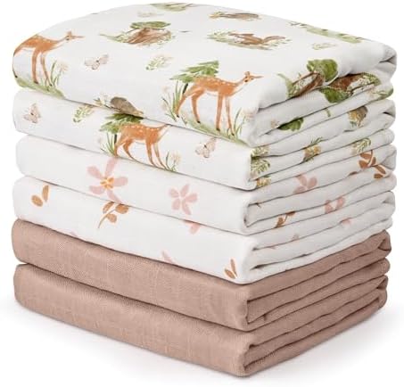 GLLQUEN BABY Receiving Blankets Muslin Swaddle Blanket by GLLQUENBABY