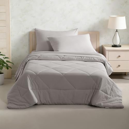 FLXXIE 5-Piece Microfiber Toddler Bedding Set, Somke Grey - Image 2