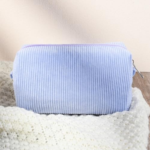 SOIDRAM 2 Pcs Corduroy Makeup Bag Large Cosmetic Bag Toiletry Bag Makeup Pouch - Image 7