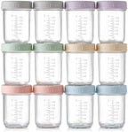 VITEVER 12 Pack Glass Baby Food Storage Containers - 8 oz Baby Food Storage Jars by VITEVER