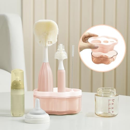 Baby Bottle Brush Kit with Push-Press Bubble and Drying Rack - Image 5