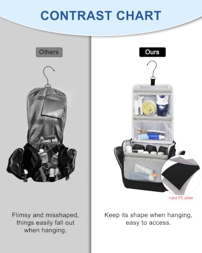 Relavel Hanging Toiletry Bag for Men, Large Travel Bag for Women - Image 5