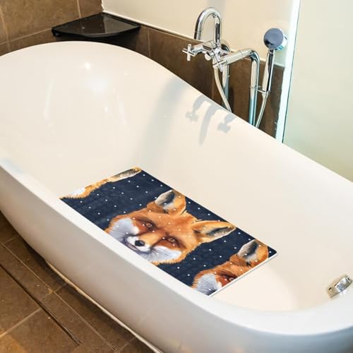 Bathtub Mat Non Slip 26.8x15.1 Inch, Fox Heads Shower Mat - Image 5