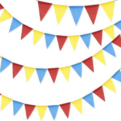 G2PLUS Pre-Strung Triangle Pennant Banner Decorative Flag Garland by G2PLUS