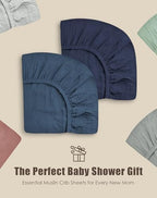 SWEET DOLPHIN 2-Pack Muslin Crib Sheets - Image 7