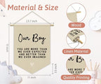Boys Room Decor, Boy Nursery Linen Canvas Banner, You Are More Than We Ever - Image 4
