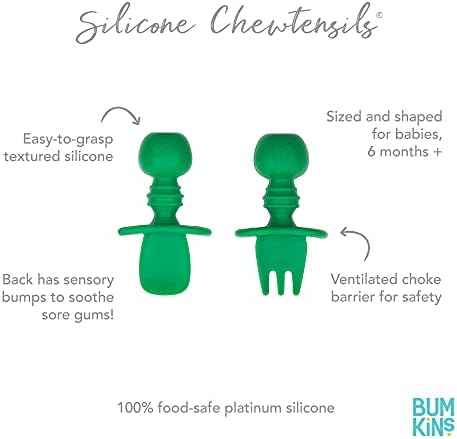 Bumkins Baby Utensils Set, Chewtensils Silicone Spoons - Image 5