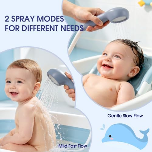 Whale Baby Bath Sprayer, Control the Flow Hands-Free 2 Gentle Modes - Image 3