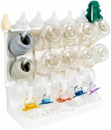LUNELL Baby Bottle Drying Rack 20 Hooks Space-Saving Vertical Brush Holder by Unknown