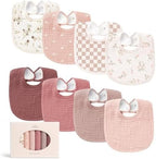 Konssy 8-Pack Muslin Baby Bibs, Adjustable Fit by Konssy