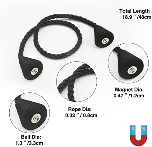 Magnetic Curtain Tiebacks Rope Decorative Holdbacks - Image 3