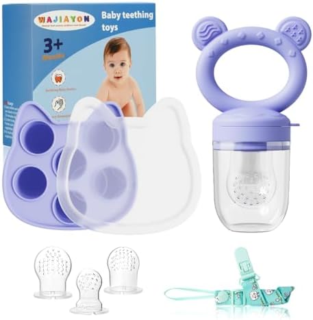 Baby Breastmilk Popsicle Molds & Baby Fruit Feeder, Infant Food Freezer Tray by WAJIAYON