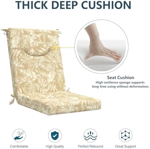 DYTXIII Outdoor High Back Chair Cushions Set of 2, 44x20 in Water Repellent - Image 5