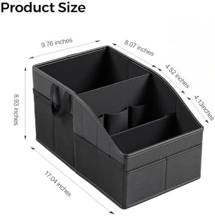WHHMK Sturdy Leather Car Storage Support Up to 33 LB, Carbon Fiber Texture - Image 2