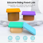 MORLIKE LIVING Baby Food Storage Covers Fit Gerber Tubs, 4 Pack - Image 2