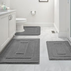 GRANNY SAYS Deep Grey Bathroom Rugs Set 3 Piece, Soft Microfiber Bath Mats by GRANNYSAYS