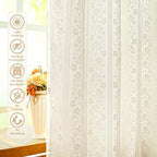 ASPMIZ Linen Kitchen Curtains 36 Inch Length, Double Layered Window Curtain 2 - Image 5