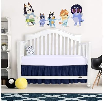 Crib Bed Skirt 28” x 52” with 14” Drop – Split Corners Dust Ruffle, Microfiber - Image 4