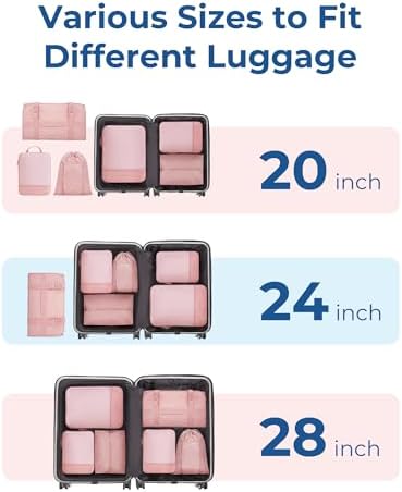 BAGSMART Hanging Compression Packing Cubes 6 Set Cruise Travel Essentials - Image 4