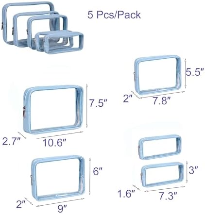 Remobia Hicol TSA Approved 5-Piece Diaper Bag Organizer Pouch Set Clear - Image 2