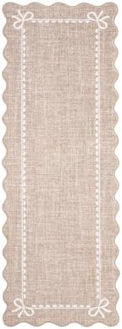 GarveeHome Scalloped Hallway Runner Rug 2.5x8 Non Slip Bedroom Rugs - Image 5