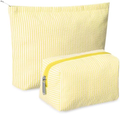 Huhumy 2 Pcs Makeup Bag Set for Women, Thin Stripe by Huhumy