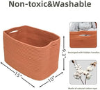 XUANGUO Woven Cotton Rope Storage Baskets 15x10x9.3" 3 Pack Rust - Image 2