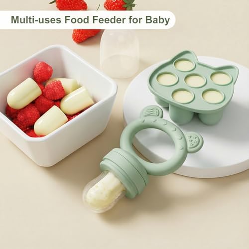 Baby Breastmilk Popsicle Molds & Baby Fruit Feeder, Infant Food Freezer Tray - Image 4