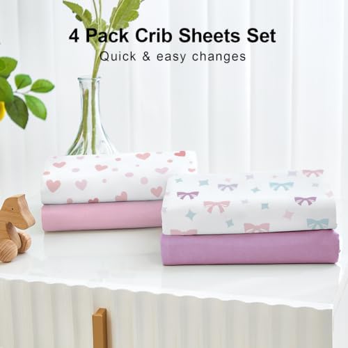 4 Pack Baby Crib Sheets for Girls - Image 5
