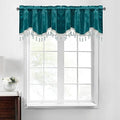 StangH Teal Tassel Velvet Valances Curtains 52x18 Inch, 2 Panels by StangH