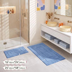 GRANNY SAYS Blue Bathroom Runner Rug 24" x 48", Soft Microfiber Bath Mat - Image 4