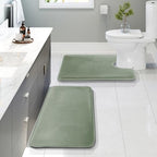 Clara Clark 2 Piece Bathroom Rugs, Velvet Memory Foam Bath Mat Set, Non-Slip by ClaraClark