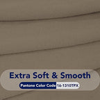 PureFit Stretch Couch Covers for Sofa 4 Seater Slipcovers Natural - Image 5