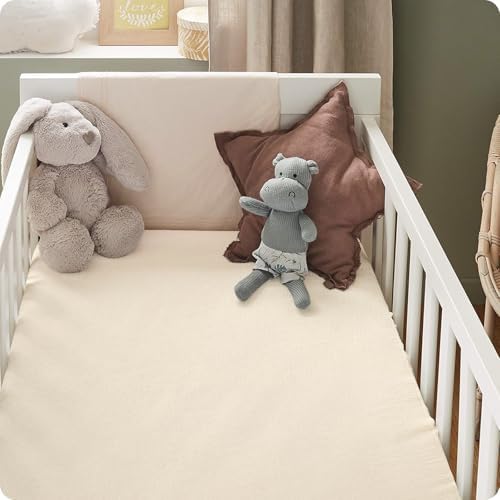 Organic Crib Sheets Fitted Crib Mattress Sheet 2 Pack 52x28 Inches 100% Muslin - Image 2