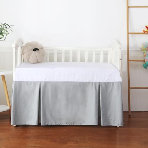 Crib Skirt Dust Ruffle, 100% Egyptian Cotton 400 Thread Count Soft Breathable by ShunjieHome