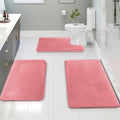 Clara Clark 3 Piece Bathroom Rugs Bath Mat Set, Velvet Memory Foam Bath Mats by ClaraClark