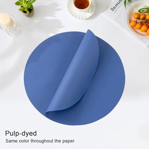 SHACOS 100 pcs Round Paper Placemats Disposable 13 inch Colored Paper - Image 2