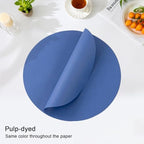 SHACOS 100 pcs Round Paper Placemats Disposable 13 inch Colored Paper - Image 2