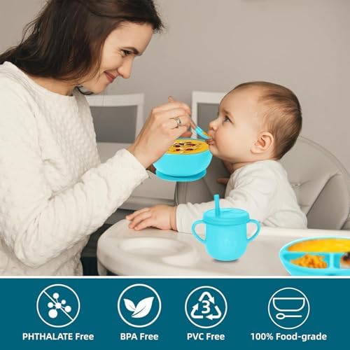 100% Silicone baby feeding set, BPA free Baby dishes set - Image 6