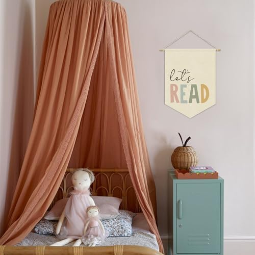 Reading Corner Decor, Let's Read Sign Kids Room Wall Canvas Banner, Library - Image 4