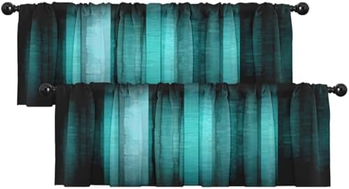 Emvency Valances for Windows, 2 Pack, 52x18 Inch, Abstract Glass by Emvency