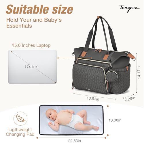 Diaper Bag Tote, Large Baby Hospital Bag - Image 5