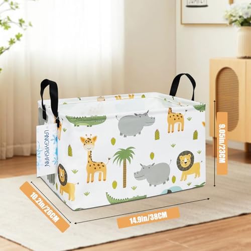 Rectangular Collapsible Animal Storage Basket Nursery Organizer - Image 2