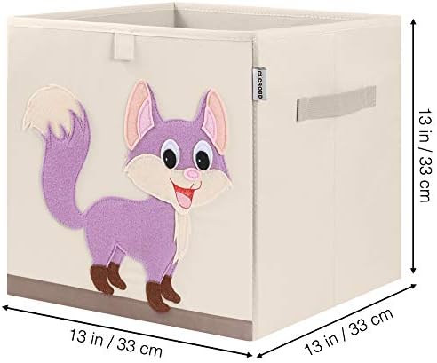 13 Inch Animal Cube Storage Bins, Foldable Fabric Kids Toy Box & Toy Chest - Image 2