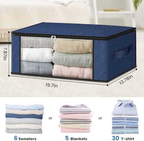 HomeHacks 3-Pack Clothes Organizer Storage Bags, 35L Storage Bins - Image 2