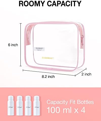 BAGSMART Clear Toiletry Bag 3-Pack TSA Approved Water-Repellent - Image 2