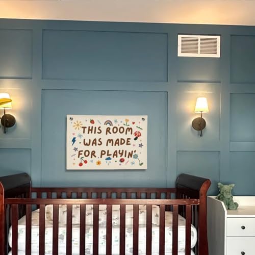 Play room Wall Decor, Toddler Playroom Decor Hanging Linen Banner, Play Room - Image 5