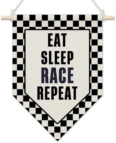 KYTWSFWS Race Car Boys Room Wall Art Pennant Flag, Kids Playroom Wall Decor by Unknown