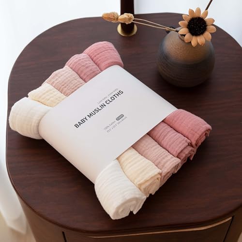Muslin Receiving Blankets 5 Pack, Soft Swaddle Wraps - Image 7