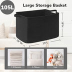 Goodpick 105L Extra Large Woven Rope Blanket Basket - Image 3